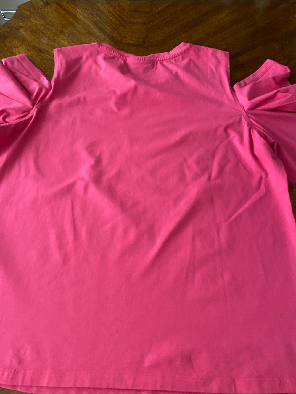 DKNY Bright Pink Cold-Shoulder Top - Picture 4 of 5
